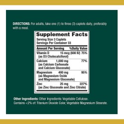 Nature's Bounty Calcium Magnesium Zinc- 100 Caplets