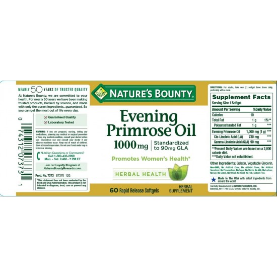 Nature's Bounty Evening Primrose Oil 1000 mg - 60 Soft gels 
