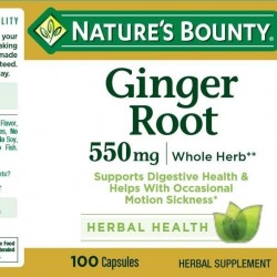 Nature's Bounty Ginger Root 550mg 100 Capsules