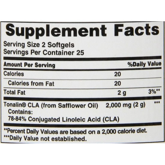 Nature's Bounty CLA/Tonalin 1000mg 50 Rapid Release Softgels 