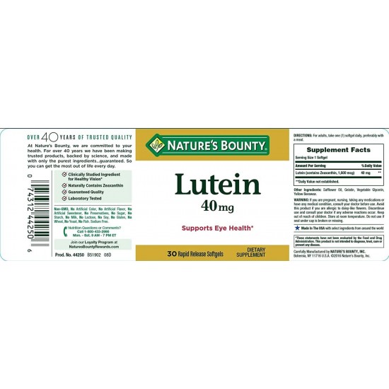 Nature's Bounty Lutein 40mg 30 Softgels