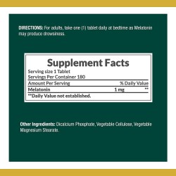 Nature's Bounty Melatonin 1mg (180 Tablets)