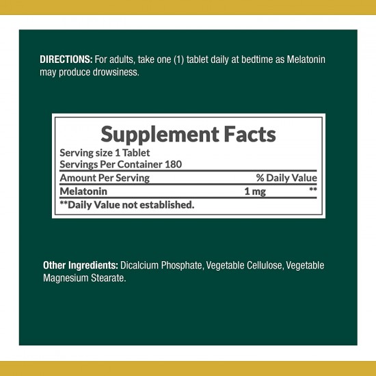 Nature's Bounty Melatonin 1mg (180 Tablets)