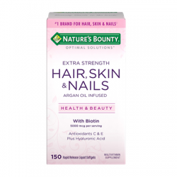 Nature’s Bounty Hair, Skin & Nails Optimal Solutions with Biotin 5000 mcg 150 Soft gels