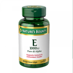 Nature’s Bounty Vitamin E-1000IU (60 Softgels)