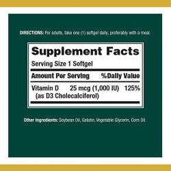 Vitamin D3 50 mcg (2000IU) - 150 Capsules Immune And Bone Support
