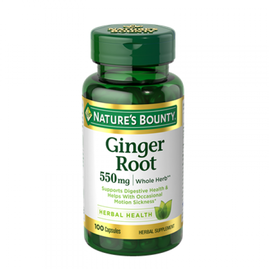 Nature's Bounty Ginger Root 550mg 100 Capsules