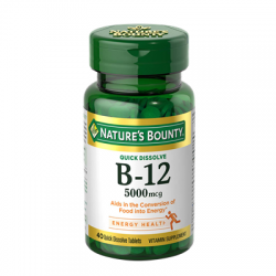Nature’s Bounty Vitamin B-12 5000 mcg 40 Tablets
