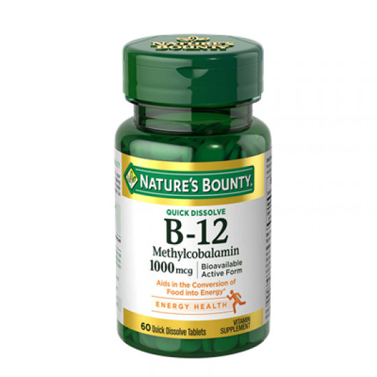 Nature’s Bounty B-12 Methylcobalamin 1000 mcg (60 Quick Dissolve Tablets)