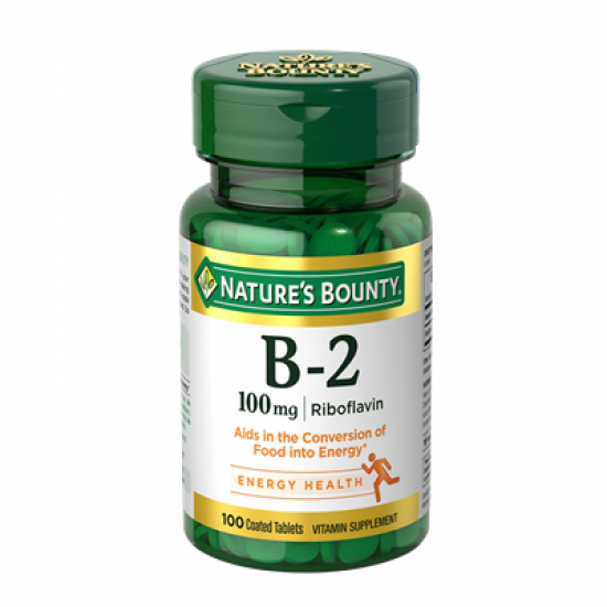 Nature’s Bounty Vitamin B-2 100 mg 100 Coated Tablets