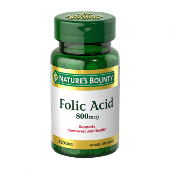 Nature’s Bounty Folic Acid 800 mcg (250 Tablets) 