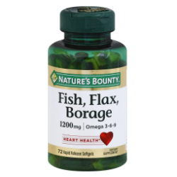 Nature’s Bounty Omega 3-6-9 Fish Flax Borage 1200 mg (72 Soft gels)
