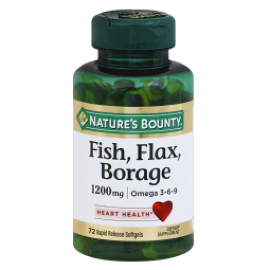 Nature’s Bounty Omega 3-6-9 Fish Flax Borage 1200 mg (72 Soft gels)