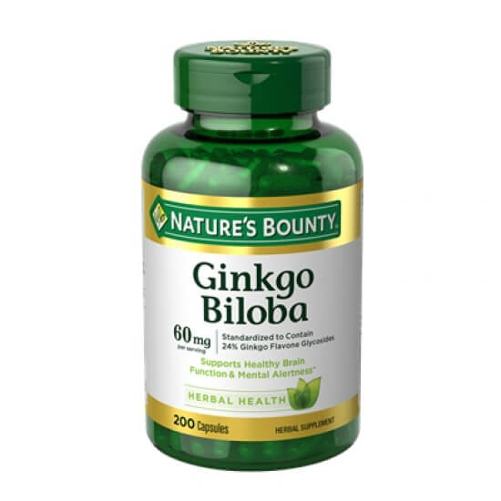   Nature’s Bounty Ginkgo Biloba 60mg 200 Capsules